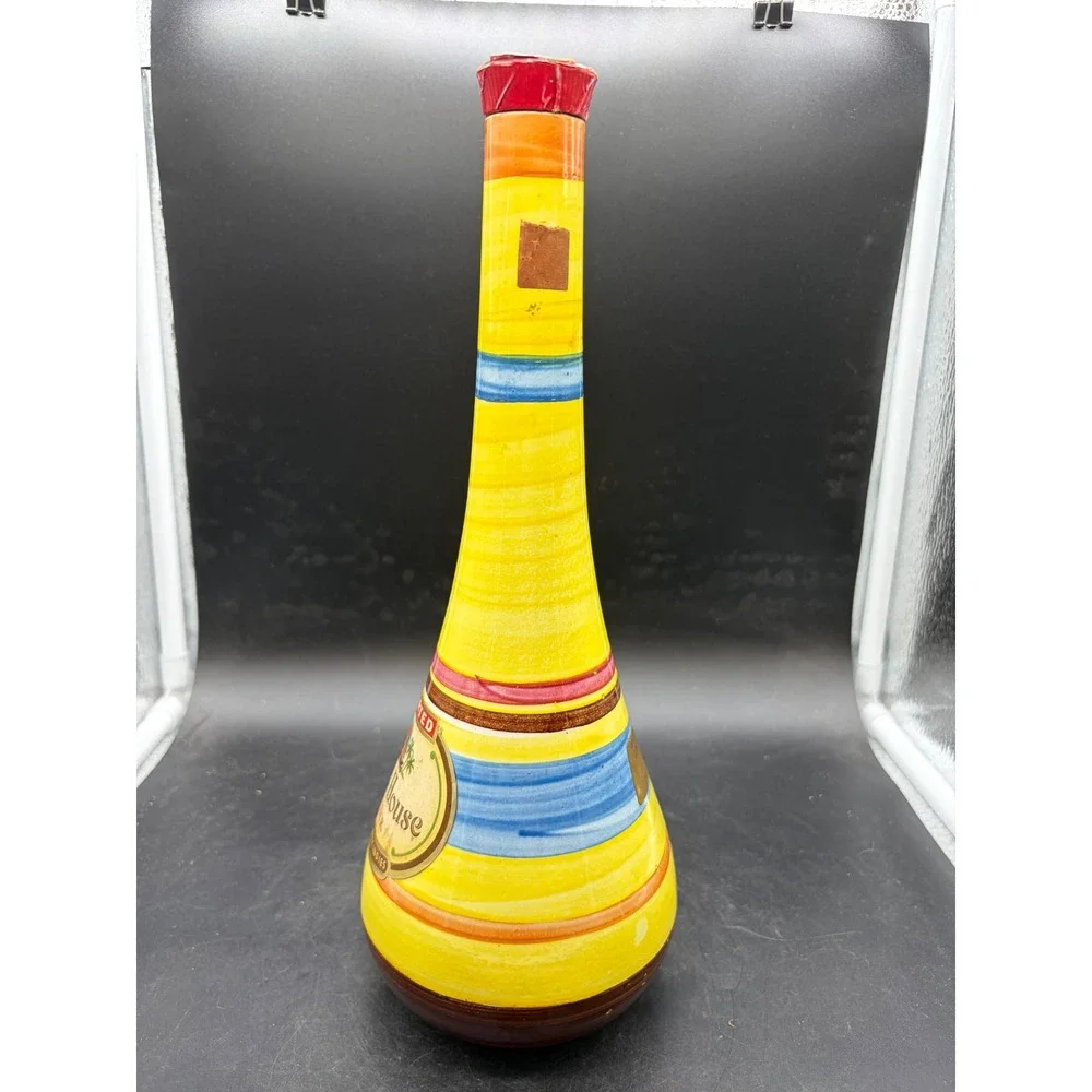 Vintage Coffee House Liqueur Decanter Hand Painted Secla Portugal Ceramic Bottle